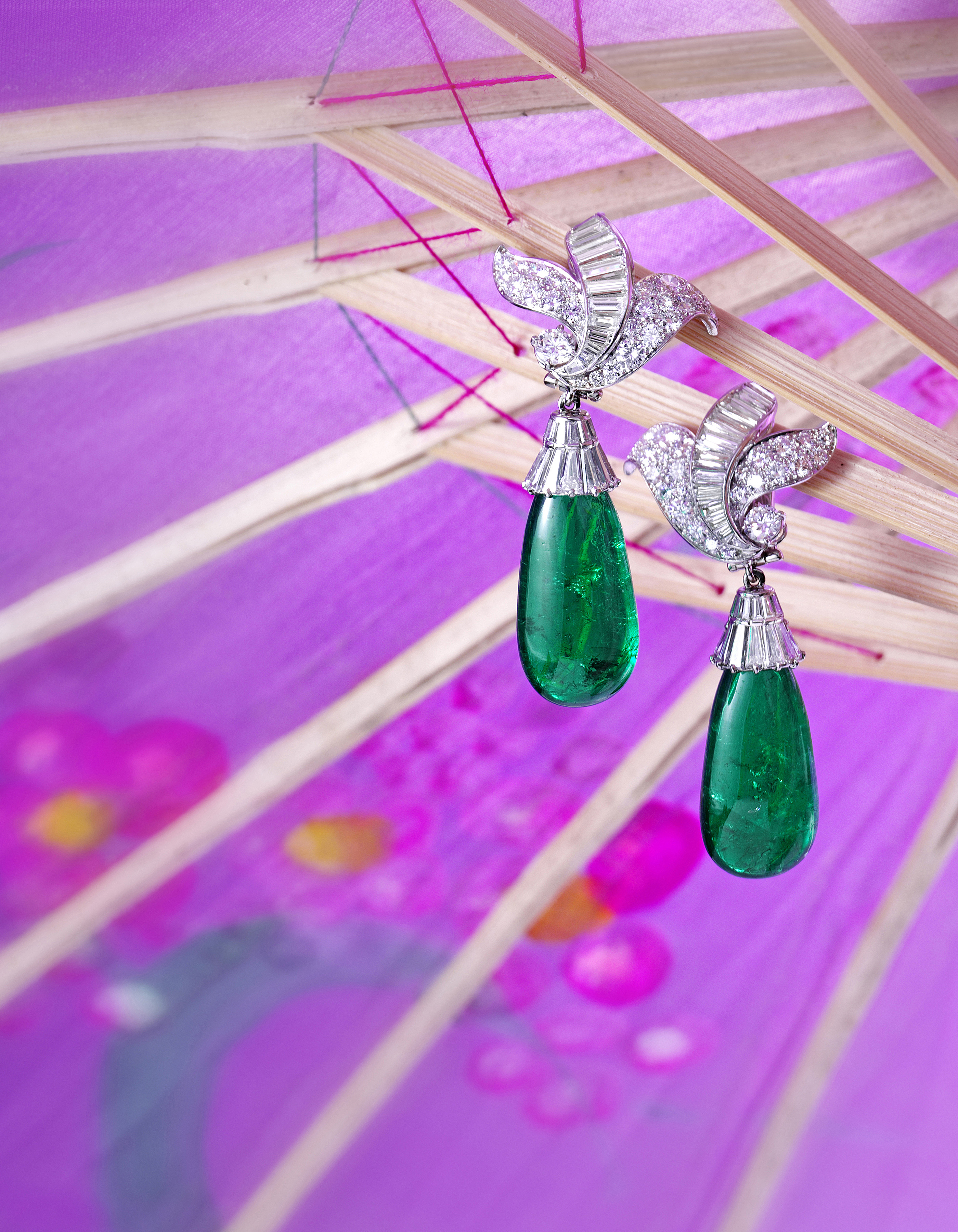 Editorial Photography  - Diamond and Emerald Earclips